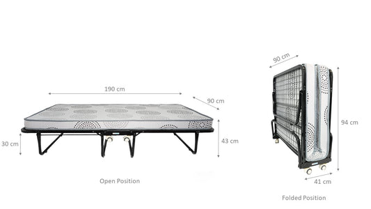 ULTIMA FOLDING ROLL-AWAY BED with Quilted Mattress