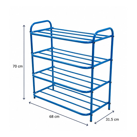 Blumuno 4-Level Metal Shoe Rack (Blue)