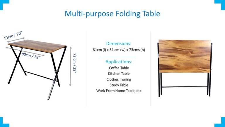 Blumuno X-Plus Multi-purpose Table (Natural Wooden Finish)