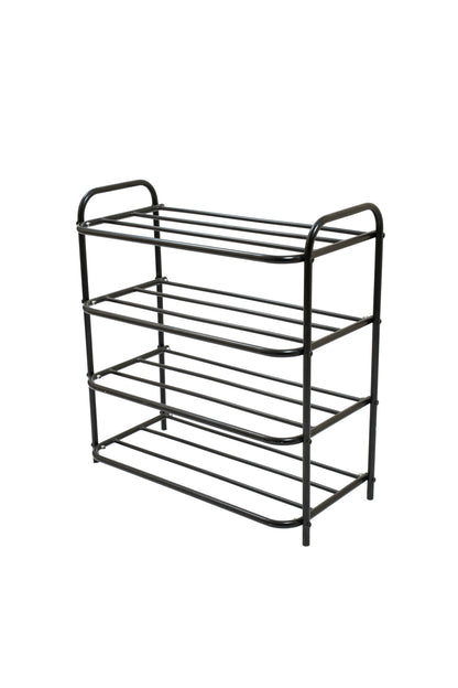 Blumuno 4-Level Metal Shoe Rack (Black)