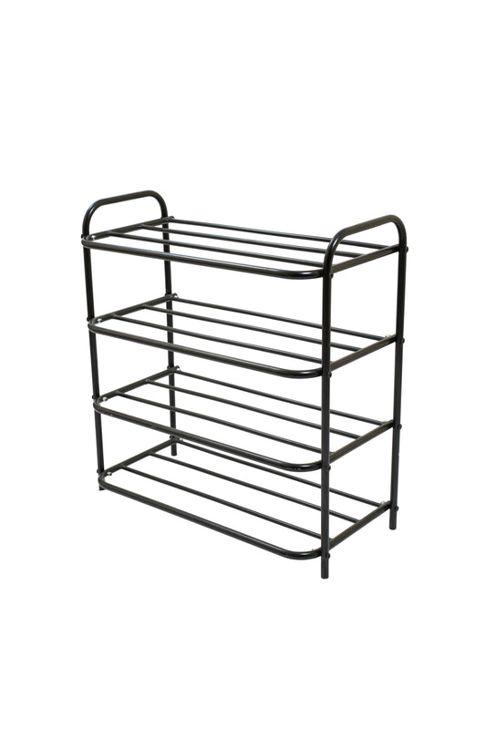 Blumuno 4-Level Metal Shoe Rack (Black)