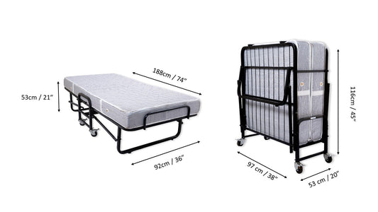 Blumuno Shaurya Rollaway Bed with Spring Mattress