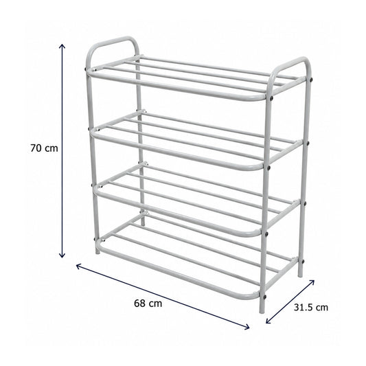 Blumuno 4-Level Metal Shoe Rack (Gray)
