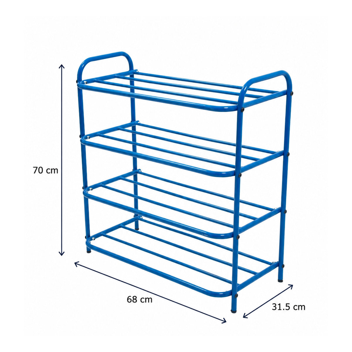 Blumuno 4-Level Metal Shoe Rack (Blue)