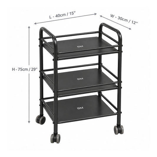 Blumuno Multi-Purpose Storage & Utility Trolley (Black)