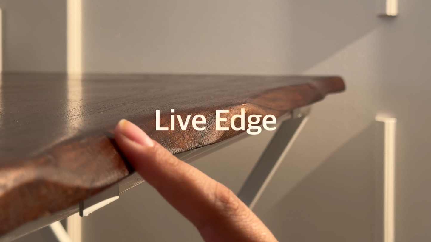 Blumuno Live Edge Acacia Wood Multipurpose Folding Table