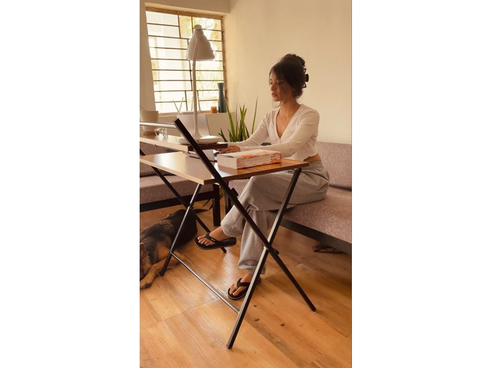 Blumuno X-Plus Folding Table (Natural Wooden Finish) - Display Pieces