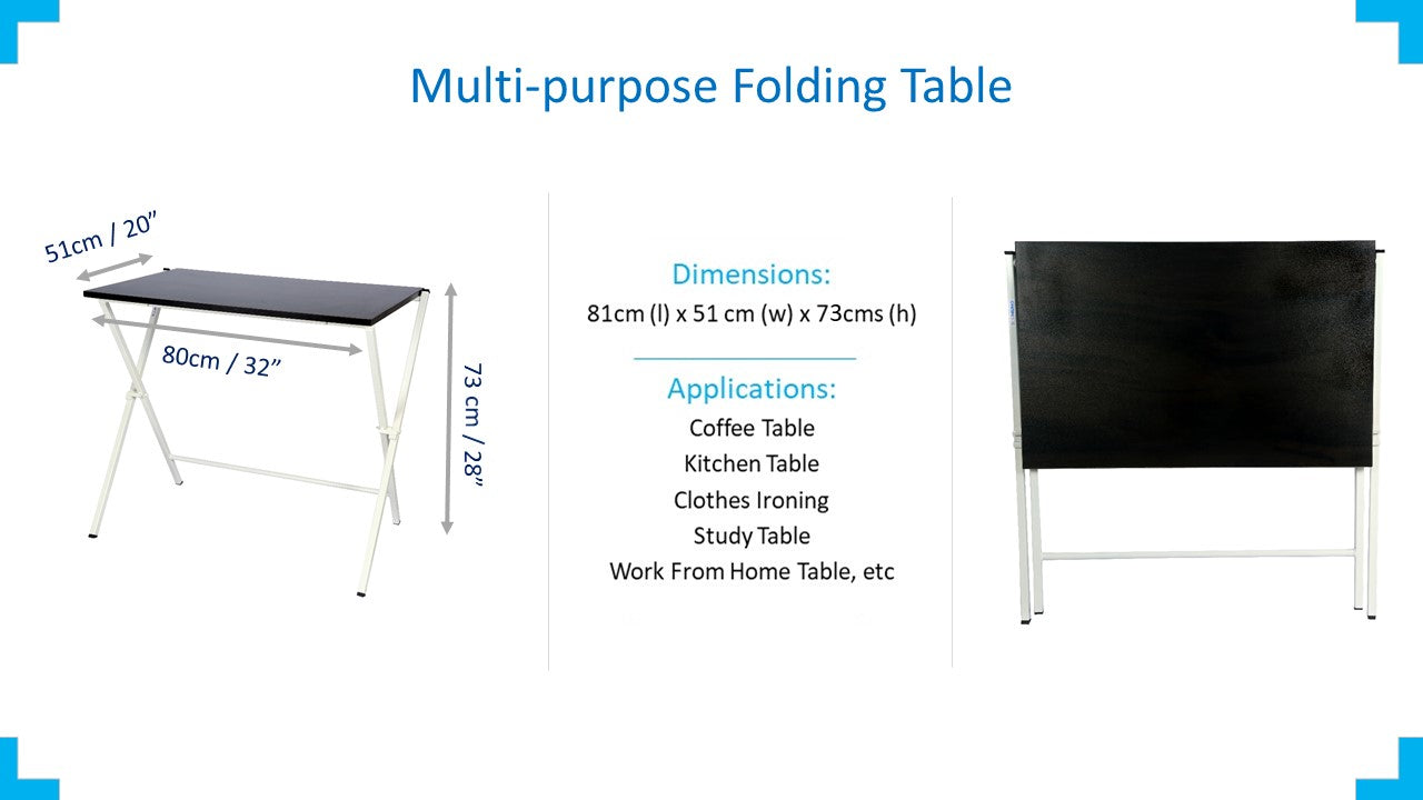 Blumuno X-Plus Multi-purpose Table (Walnut Black Finish)