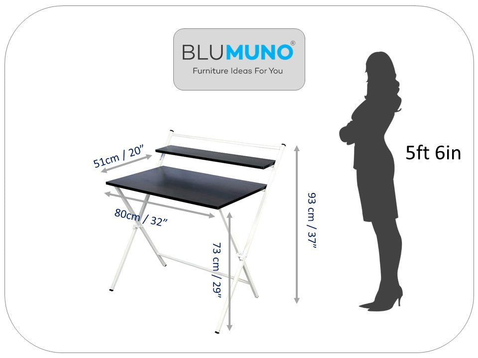 Blumuno X-Plus Folding Table (Walnut Black Finish)